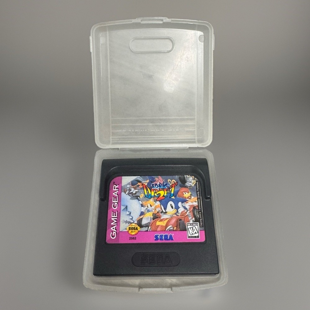 Sega Game Gear Sonic Drift 2 Game With Cartridge Cover - Untested
